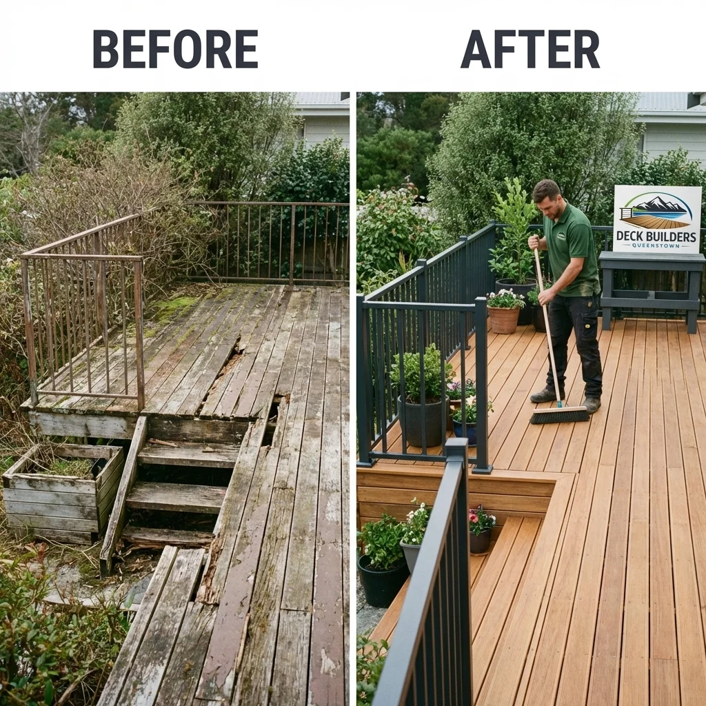 Deck Repair Before and After Queenstown – Deck Builders Queenstown Restoration 1